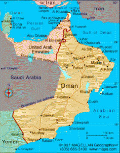Oman -country map (photo credit: infoplease.com)