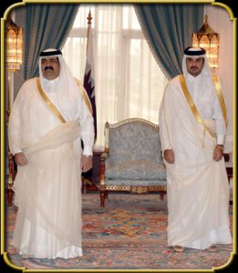 The Emir (L) and the heir apparent H.H. Sheikh Jasim