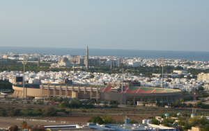 Oman - Muscat city overview with football stadium