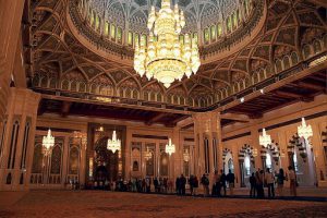 Oman - Muscat, Sultan Qaboos bin Said Grand-Mosque interior