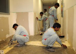 Bahrain - Workers renovate the Naval Support Activity Bahrain Child