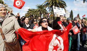 Thousands of people joined a secular rally in Tunis on
