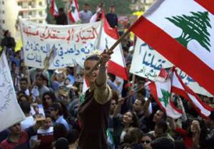 Lebanon - protest against occupation forced the Syrian army to