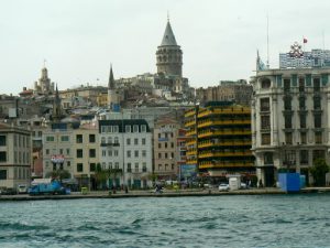 Turkey, Istanbul - harbor view of the Galata Tower