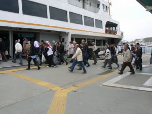 Turkey, Istanbul - crowds fill every ferry crossing