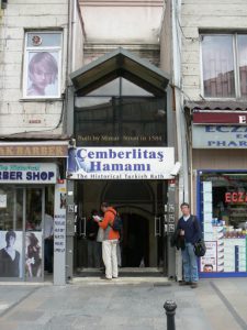 Turkey, Istanbul - entrance to Cemberlitas hammam  bath house in