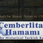 Turkey, Istanbul - entrance to a hammam bath house in the