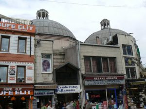 Turkey, Istanbul - domes of the Cemberlitas bath house in the