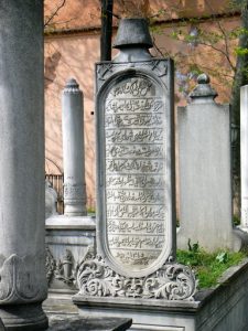 Turkey, Istanbul - burial ground inscribed memorial