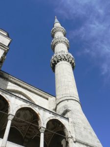 Turkey, Istanbul - minaret at Blue Mosque