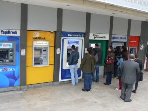 Turkey, Istanbul - plenty of ATM cash machines at the