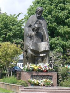 Macedonia, Ohrid City - two saints statue