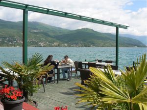 Macedonia, Ohrid City - lunch by the water