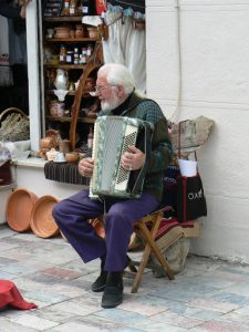 Macedonia, Ohrid City - accordian street musician