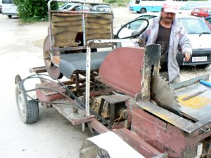 Macedonia, Ohrid City - mobile wood saw