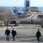 Ukraine, Odessa - looking down the 192 Potemkin Steps; The