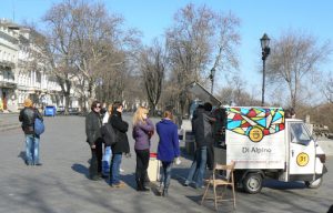 Ukraine, Odessa - coffee vendor