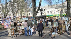 Ukraine, Odessa - outdoor art sale