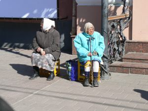 Ukraine, Odessa - ladies looking for a few coins