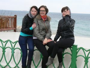 Ukraine, Odessa - young visitors at Arkadia Beach on the