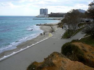 Ukraine, Odessa - hotel and view at Arkadia Beach on