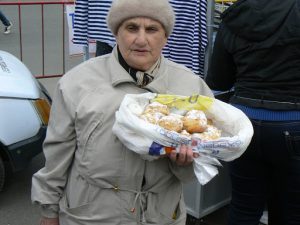 Odessa, Ukraine - sugary muffins for sale