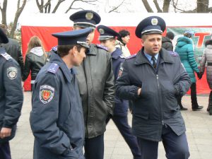 Odessa, Ukraine - Carnival Humorina friendly police