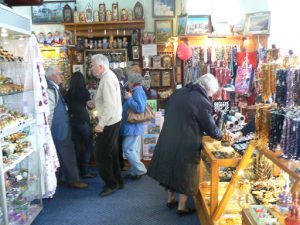 The souvenir shop in the palace does a brisk business