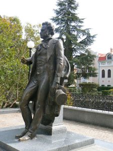 Yalta city statue of a poet