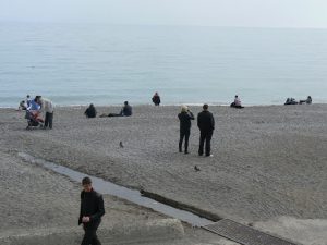 Beach along the Yalta promenade