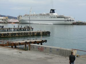 Cruise ship in Yalta harbor