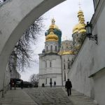 Ukraine, Kiev - Pechersk Lavra; walkway from Upper Lavra to Lower