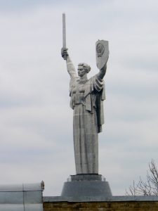 Ukraine, Kiev - outside Pechersk Lavra is a national symbolic statue