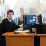 Ukraine, Kiev - bank clerk who assisted us