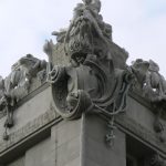 Ukraine, Kiev - 'House of Chimeras' with demons, animals, humanoids,