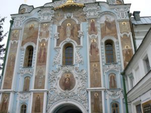 Ukraine, Kiev - ornate church facade