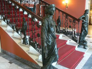 Greece, Corfu Island, Achilieion Palace grand staircase