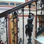 Greece, Corfu Island, Achilieion Palace grand staircase railing