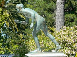 Greece, Corfu Island, Achilieion Palace; bronze youth