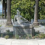 Greece, Corfu Island, Achilieion Palace; statue of the dying Achilles (1884); the