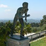 Greece, Corfu Island, Achilieion Palace; bronze youth