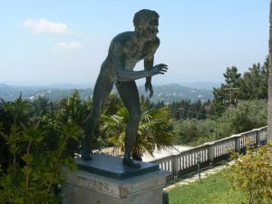 Greece, Corfu Island, Achilieion Palace; bronze youth