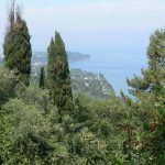 Greece, Corfu Island, Achilieion Palace; overlooking the Ionian Sea toward Albania
