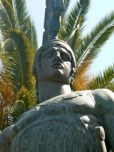 Greece, Corfu Island, Achilieion Palace; face of Achilles
