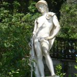 Greece, Corfu Island, Achilieion Palace; garden statuary detail