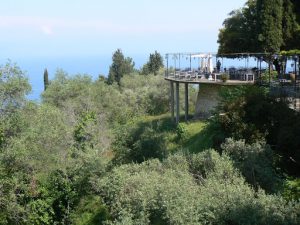 Greece, Corfu Island, Achilieion Palace; cafe and view