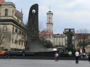 Ukraine, Lviv - central city; Taras Shevchenko memorial; Shevchenko was a