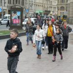 Ukraine, Lviv - central city school children