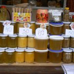 Ukraine, Lviv - central city:  craft stall selling honey