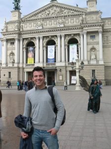 Ukraine, Lviv - central city:  Opera and Ballet Theatre (1897-1900); tourist